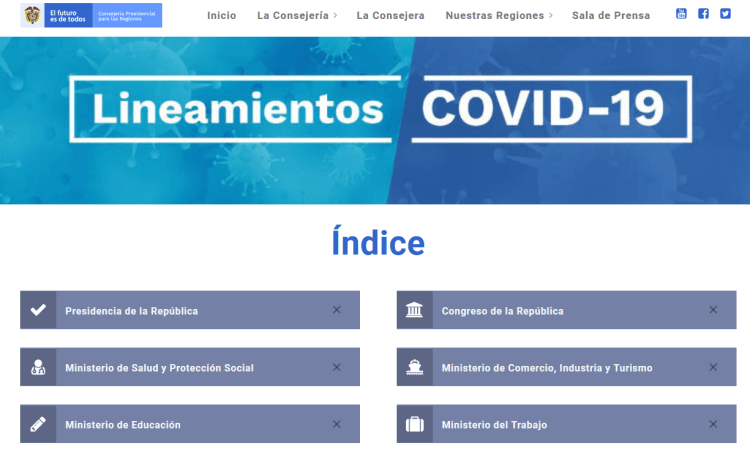 Decretos y lineamientos Colombia – Covid&nbsp;19