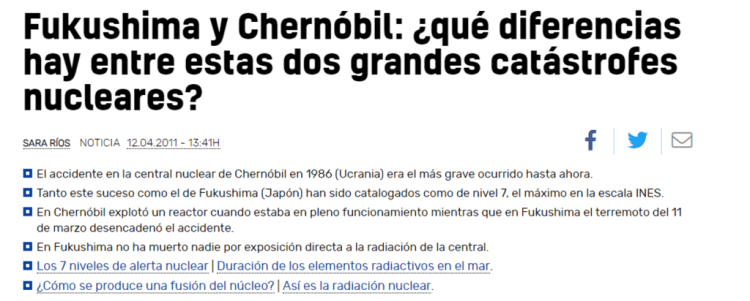 Fukushima y Chernóbil